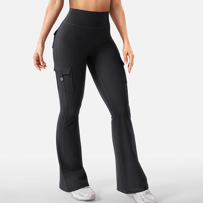 ✨ Flattering Freedom | Women's High-Waist Flare Yoga Cargo Pants