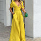 👗🌸 Women's Deep V-Neck Wide Leg Jumpsuit – High Waist, Flowy Style & Soft Fabric ✨