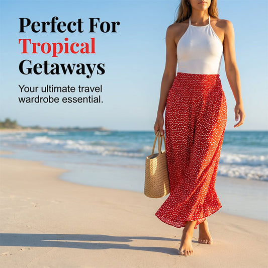 🏆Bestseller - Polka Dot Wide-Leg Pants – High-Waist Ruffled Hem for Breezy Days 🌸✨