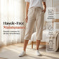 New Arrival✨Ultra-Lightweight Linen Blend Cropped Pants – Adjustable Waist & Skin-Friendly Texture for All-Day Comfort