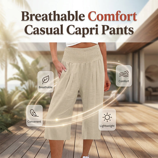 New Arrival✨🌸 Relaxed Fit Cropped Pants with Elastic Waist – Skin-Friendly Blend & Versatile 12-Color Choice