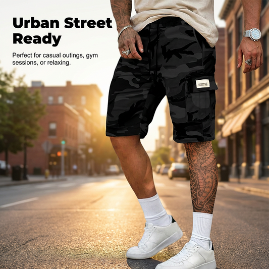 Top Rated🏆 Camouflage Cargo Shorts – Elastic Drawstring Waist & Relaxed Silhouette