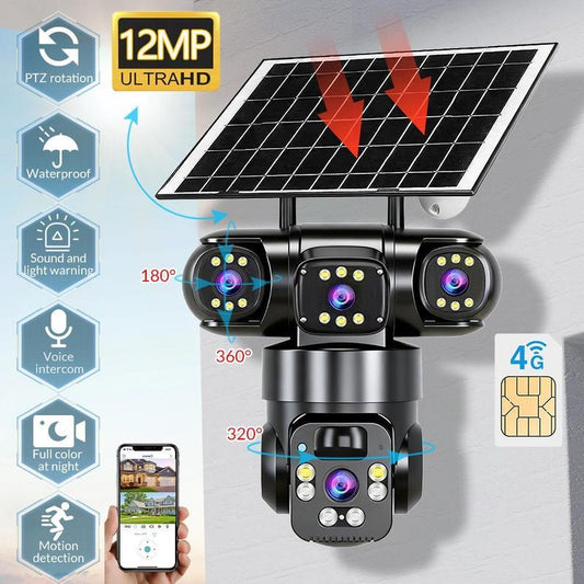 ⏳Time-Limited Special🏠📷 Smart Solar Security Camera – 360° pan/tilt, solar+battery, motion-triggered alarm