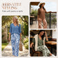 ✨🛍️Fresh Drop -  Matching Set with V-Neck Top – Vibrant Print & Relaxed Fit for Any Casual Occasion