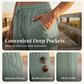 Trending Now⭐💃 Versatile Cropped Pants with Drawstring & Pockets – Flattering Drape in 5 Classic Colors