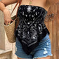 ⏰Women's Asymmetrical Hem Bandana Tube Top – Strapless, Smocked Bust & Paisley Print – Bohemian Summer Style ✨