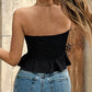 ⏰Women's Asymmetrical Hem Bandana Tube Top – Strapless, Smocked Bust & Paisley Print – Bohemian Summer Style ✨