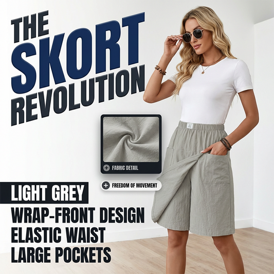 Limited-Time⌛🌿 Flattering Asymmetrical Skort with Essential Pockets – Skirt Elegance Meets Shorts Practicality
