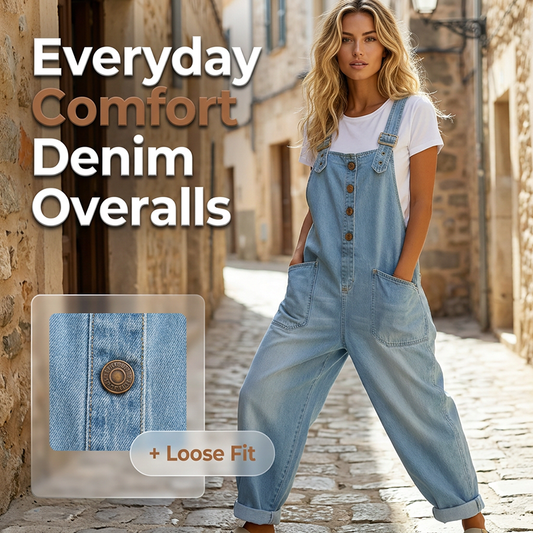 Trending Now👖 Baggy Denim Overalls with Adjustable Straps – Relaxed Fit & Deep Pockets for Everyday Comfort