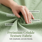 Women's Casual Solid-Color Loose-Fitting Pants – High-Waisted Wide Leg & Crinkle Texture – Comfy Lounge Trousers ✨