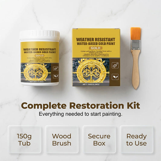 🏆 Special Price  $19.99 ! 🔥 Weather-resistant, Water-based Gold Paint