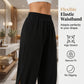 👖🌿 Relaxed capri pants with an elastic waistband, side ties, and pockets