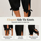 👖🌿 Relaxed capri pants with an elastic waistband, side ties, and pockets