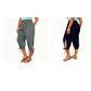 👖🌿 Relaxed capri pants with an elastic waistband, side ties, and pockets