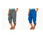 👖🌿 Relaxed capri pants with an elastic waistband, side ties, and pockets