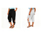 👖🌿 Relaxed capri pants with an elastic waistband, side ties, and pockets