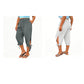 👖🌿 Relaxed capri pants with an elastic waistband, side ties, and pockets
