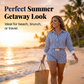 Women's Striped Shirt and Shorts Set
