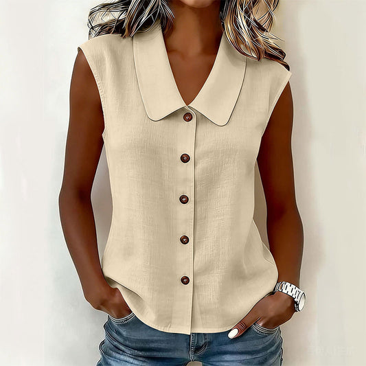 Trending Now⭐👚 Easy Styling Sleeveless Polo Top – Chic Comfort from Morning Commute to Weekend Outings