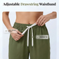 Women's Casual Capri Pants with Side Buttons