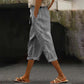 Women's Casual Capri Pants with Side Buttons