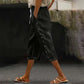 Women's Casual Capri Pants with Side Buttons