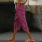 Women's Casual Capri Pants with Side Buttons