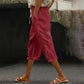 Women's Casual Capri Pants with Side Buttons