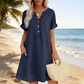 🏝️👗Women's V-Neck Tunic Dress – Relaxed Fit, Pockets & Breathable