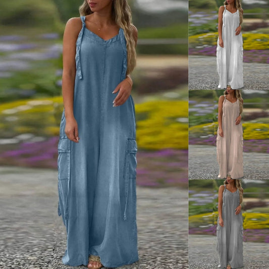 🔥New Hot Selling❤️‍🔥Women's Loose Wide-Leg Jumpsuit with Pockets