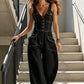 👖💥Women's Denim Jumpsuit – Sleeveless, V-Neck, Wide-Leg 💫
