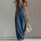 👖💥Women's Denim Jumpsuit – Sleeveless, V-Neck, Wide-Leg 💫