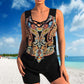 🩱🏊‍♀️ Athletic Two-Piece Swimsuit – Criss-Cross Neckline, Quick-Dry & Inclusive Sizing – Modest Tank Top + Sporty Boy Shorts 🌊