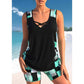 🩱🏊‍♀️ Athletic Two-Piece Swimsuit – Criss-Cross Neckline, Quick-Dry & Inclusive Sizing – Modest Tank Top + Sporty Boy Shorts 🌊