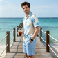 Men's Tropical Print Shirt & Shorts Set