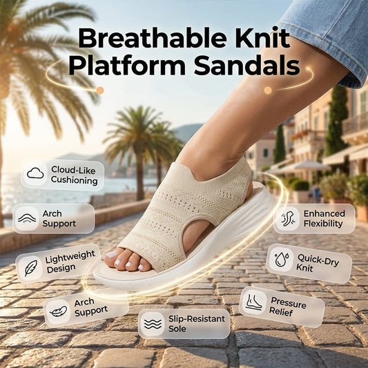 ⏳Women's Breathable Knit Platform Sandals