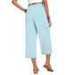 Women's Cotton Linen Wide Leg Capri Pants