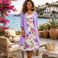 💕Elegant two-piece set featuring a chiffon dress and a cardigan for women