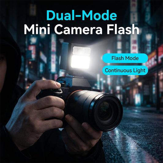 📸 Pocket-Sized Camera Flash – Dual Mode, Hot Shoe Mount, USB-C Recharge ⚡