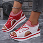 👡50% OFF!🌴Women Fly-Knit Peep-Toe Platform Wedge Sandals, Breathable Arch Support Cushioned Slip-On Summer Beach Holiday Shoes