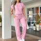 🔥Women's Casual Short Sleeve Top & Wide Leg Pants Set