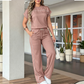 🔥Women's Casual Short Sleeve Top & Wide Leg Pants Set