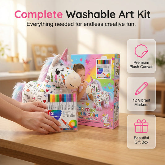 🎁DIY Color-In Unicorn Plush Toy Kit