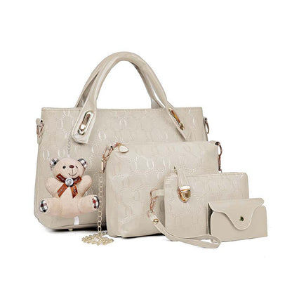 ✨Women's Versatile 4-Piece Handbag Set🎁Free Teddy Bear Keychain🔥Free Shipping