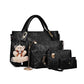 ✨Women's Versatile 4-Piece Handbag Set🎁Free Teddy Bear Keychain🔥Free Shipping