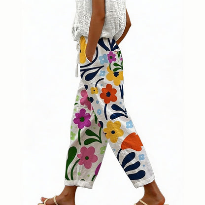 👖🌸Women's Casual Floral Print Cropped Pants