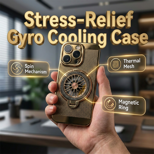 Magnetic Gyro Ring Stand Cooling Phone Case