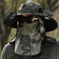 Wide-Brim Sun Hat with Solar-Powered Rechargeable Fan & Detachable Face Shield