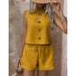 Women's Sleeveless Button-Down Tank & Shorts