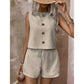 Women's Sleeveless Button-Down Tank & Shorts